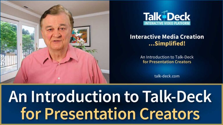 Feature Image linking to an interactive video targeted at Creators who want to create Talk-Decks.