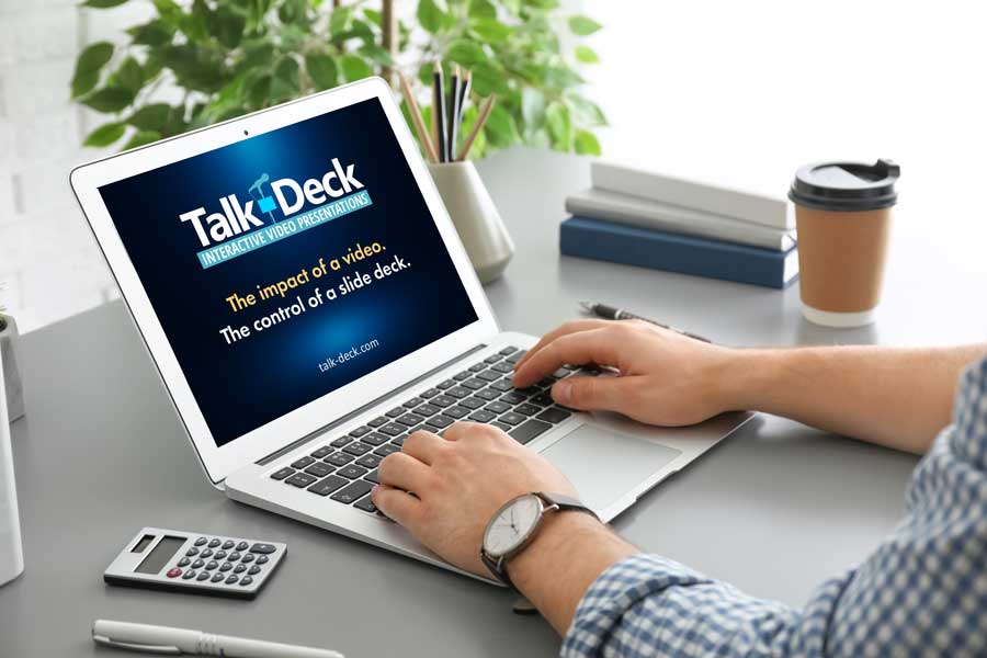 Creating a compelling investor presentation on a laptop